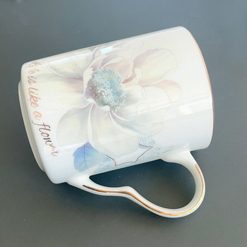 Cană Tangshan din porțelan de os — pentru ceai sau cafea, stil clasic, albastru și alb