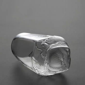 Ceașcă din sticlă borosilicată înaltă, cu vedere la munte – pentru ceai verde și băuturi