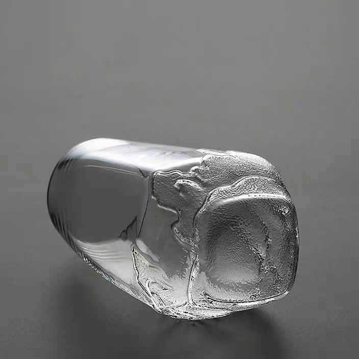 Ceașcă din sticlă borosilicată înaltă, cu vedere la munte – pentru ceai verde și băuturi
