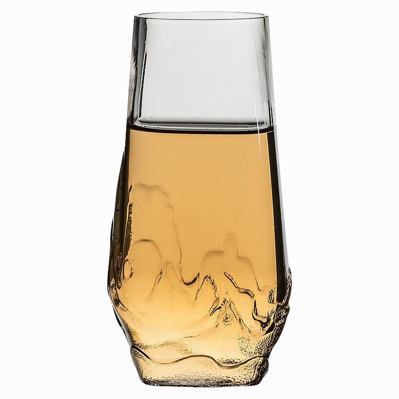 Ceașcă din sticlă borosilicată înaltă, cu vedere la munte – pentru ceai verde și băuturi