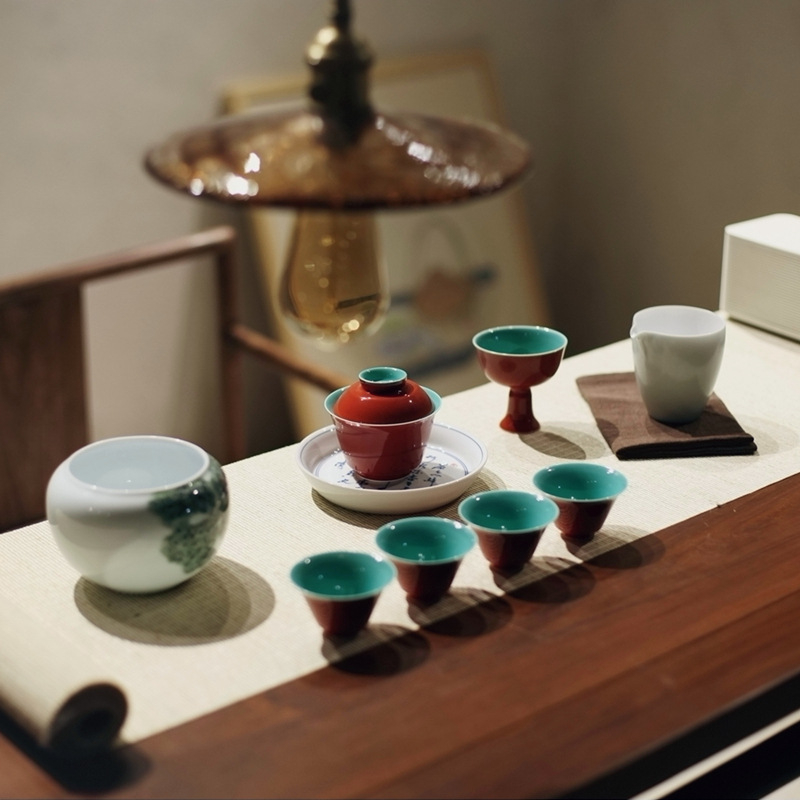 Song Qing Academy Goblet a Concubinei Imperiale – set de ceai din porțelan cu căni înalte