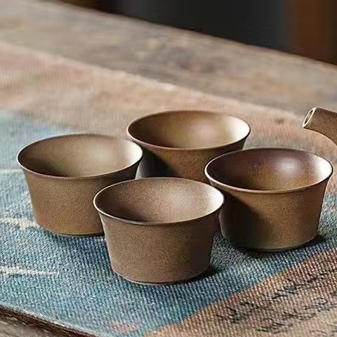 Ceașcă de ceai retro din ceramică rustică, 50 ml, pentru casă și birou