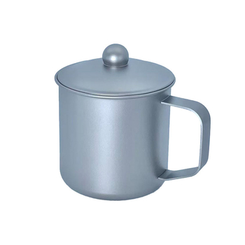Cană din titan 350 ml, cu capac și mâner, design minimalist modern pentru ceai
