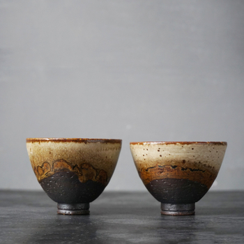 Ceașcă de ceai ceramică, lucrată manual, în stil rustic, unică