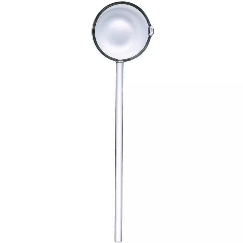 Lingură de sticlă transparentă, colorată, cu mâner lung, borosilicată, pentru desert, ceai și supă