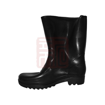 Ji Shield Bocanci de apă mid-calf, PVC negru, 33 cm, impermeabili, anti-derapare, rezistente la uzură, protecție pentru picior, 10 perechi în cutie