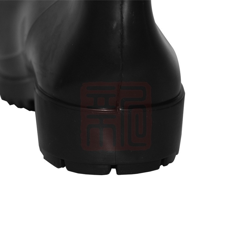 Ji Shield Bocanci de apă mid-calf, PVC negru, 33 cm, impermeabili, anti-derapare, rezistente la uzură, protecție pentru picior, 10 perechi în cutie