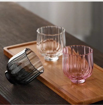 Ceașcă de ceai din sticlă borosilicată, în formă de lotus, pentru set Gongfu