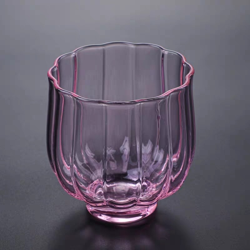 Ceașcă de ceai din sticlă borosilicată, în formă de lotus, pentru set Gongfu