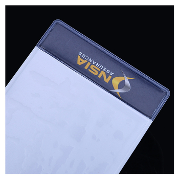 Husă PVC adezivă pentru carduri de identitate, cu capac protector impermeabil, buzunar pentru etichete și imprimare logo personalizabilă
