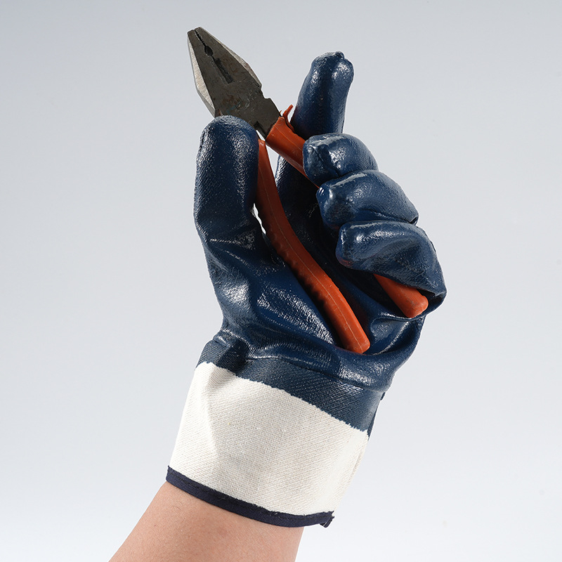 Mănuși de protecție cu acoperire nitrilică pentru muncitorii din atelier, anti-tăiere, antiderapante, rezistente la uzură, cu grosime dublă
