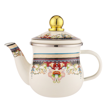 Ceainic emailat mini, 600 ml, pentru infuzarea ceaiului și cafelei, stil retro
