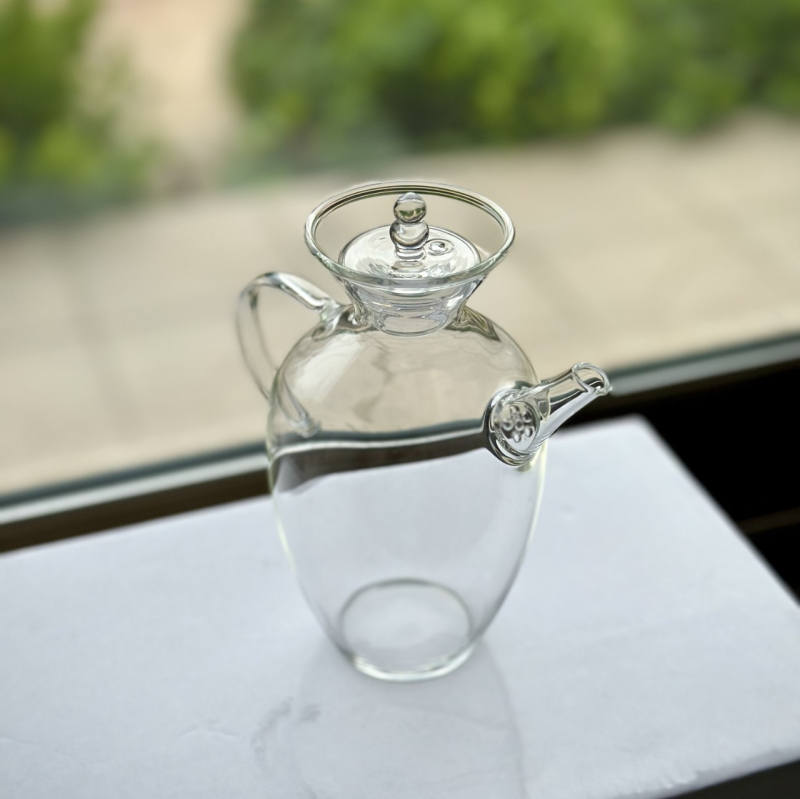 Ceainic din sticlă borosilikată pentru uz casnic, set Gongfu, ceainic creativ cu mărgele pe vârf, în formă de dovleac, pentru ceai verde