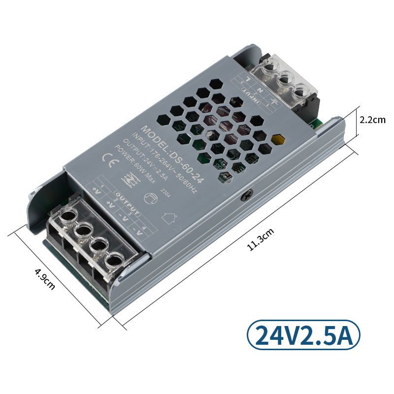 Индустриално ултра тънко 12V черен диамант LED светлинна кутия захранване, 24V линейно осветление трансформатор, превключващо захранване