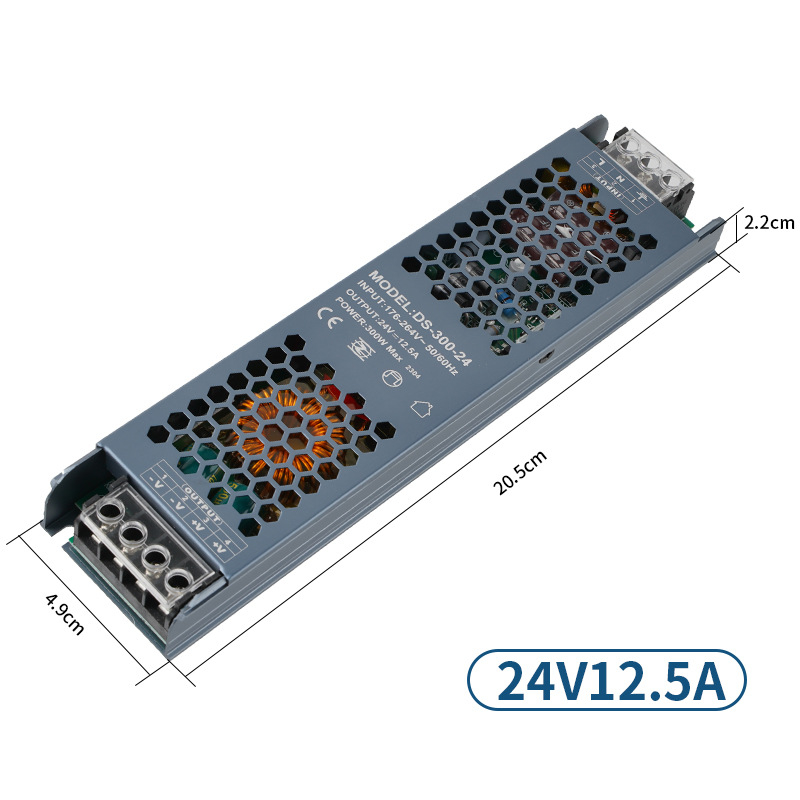 Индустриално ултра тънко 12V черен диамант LED светлинна кутия захранване, 24V линейно осветление трансформатор, превключващо захранване