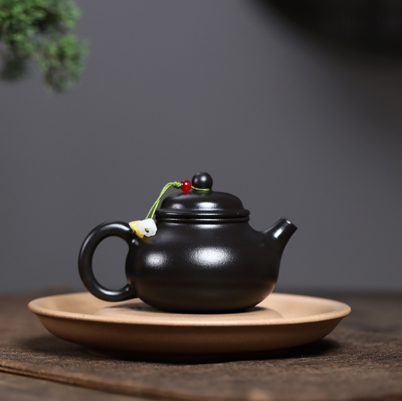 Ceainic din lut mov Yixing, set Gongfu pentru ceai, stil literat Da Hong Pao, Rongtian