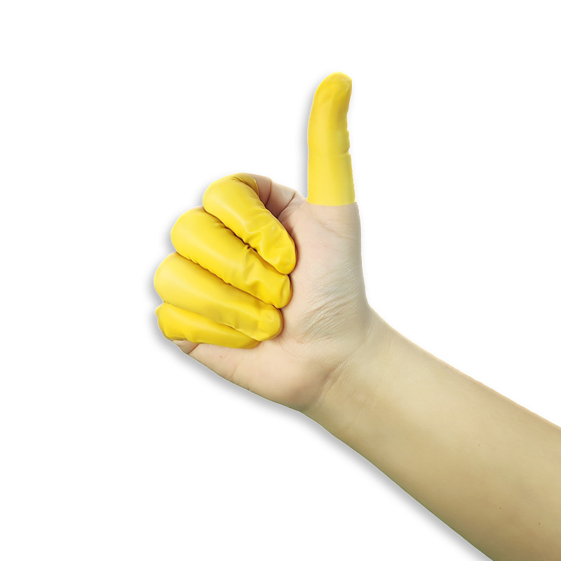 Protecții degetelor din latex bej, de unică folosință, fără pudră, antistatice, antiderapante, pentru uz industrial