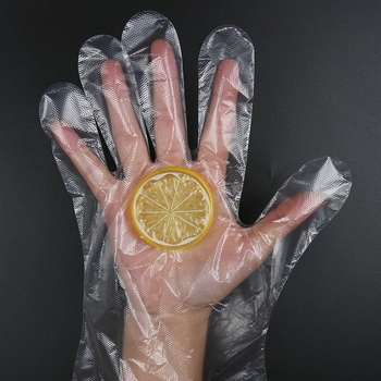 Mănuși de unică folosință din PE film transparent, calitate alimentară, groase, pentru bucătărie, catering și înfrumusețare, 300 buc