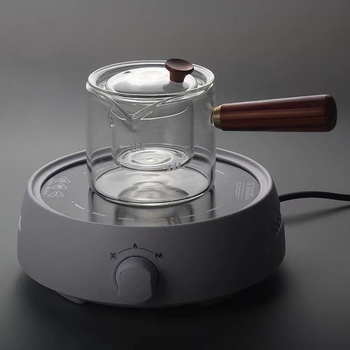 Ceainic din sticlă rezistent la temperaturi înalte, cu filtru, cu mâner lateral pentru ceaiuri de sănătate