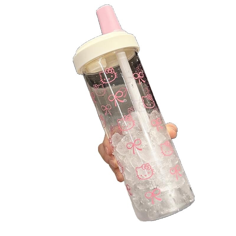 Cupă din plastic pentru ceai cu perle, vară, portabilă, stil minimalist, model 2025, stil Instagram