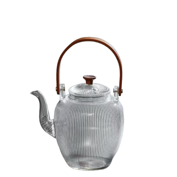 Ceainic din sticlă, stil japonez, cu mâner, 1000 ml, ceai de flori, rezistent la căldură