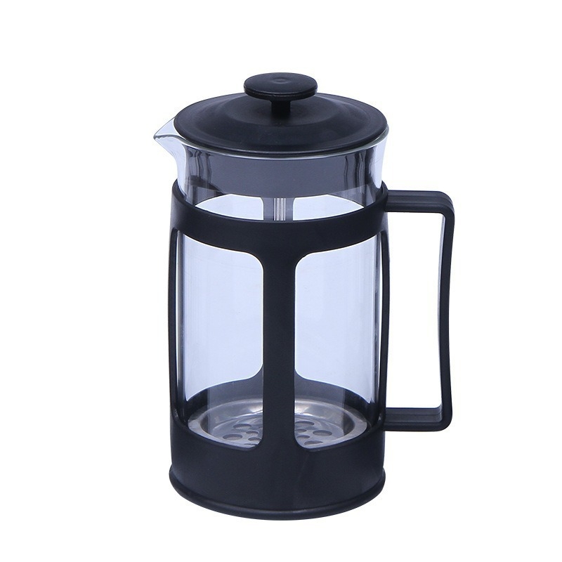 Cafetieră franțuzească cu corp din sticlă borosilicat și filtru din oțel inoxidabil, personalizabil