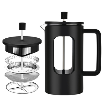Design nou: filtru din oțel inoxidabil pentru ceai și presă franțuzească din borosilicat rezistent la temperaturi, pentru cafea preparată manual