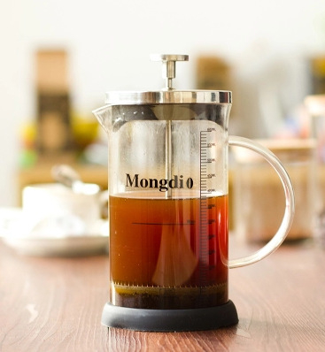 Cafetieră French press din sticlă, 350 ml, pentru uz casnic, pentru cafea și ceai, sticlă borosilikat de înaltă calitate