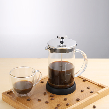 Cafetieră din sticlă borosilicat de înaltă rezistență, filtru franțuzesc, sticlă cu un singur strat, aparat de cafea turnător manual, ceainic în stil european