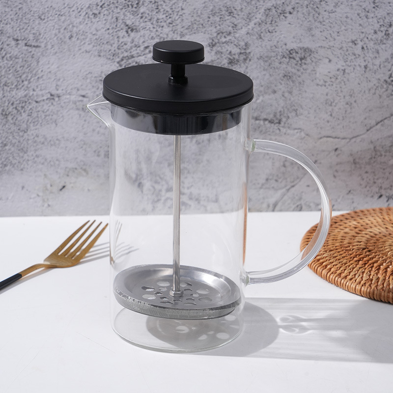 Cafetieră French press rezistentă la căldură, cu sistem integrat de preparare cafea și ceai