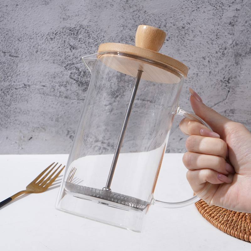 Cafetieră French press rezistentă la căldură, cu sistem integrat de preparare cafea și ceai