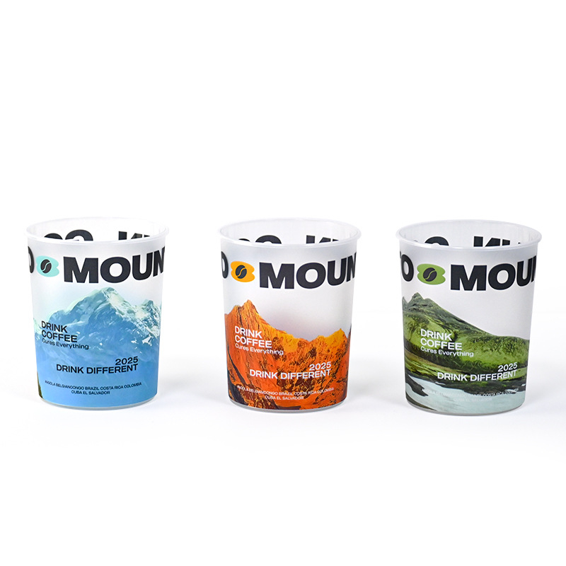 Cupă de unică folosință din PP cu capac, diametru 90 mm, 500 ml, pentru ceai cu lapte și cafea