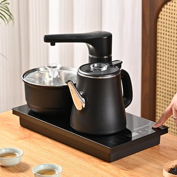 Ceainic electric din oțel inoxidabil cu plită pentru ceai, 1 L, protecție împotriva arsurilor