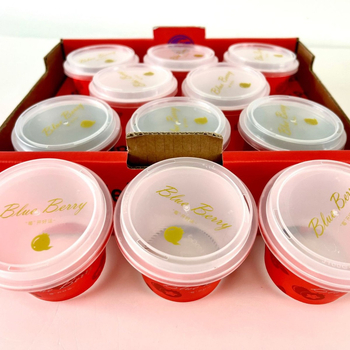Set de cupe cu afine, capacitate 100 g, Lazy Cup în stil modern, pahar din plastic cu cutie, pahar PP pentru ceai cu lapte de calitate alimentară