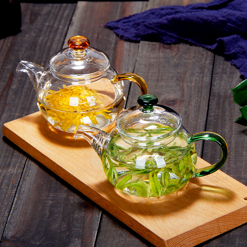 Ceainic din sticlă cu filtru, rezistent la temperaturi înalte, mini pentru o singură porție, pentru infuzia ceaiului verde