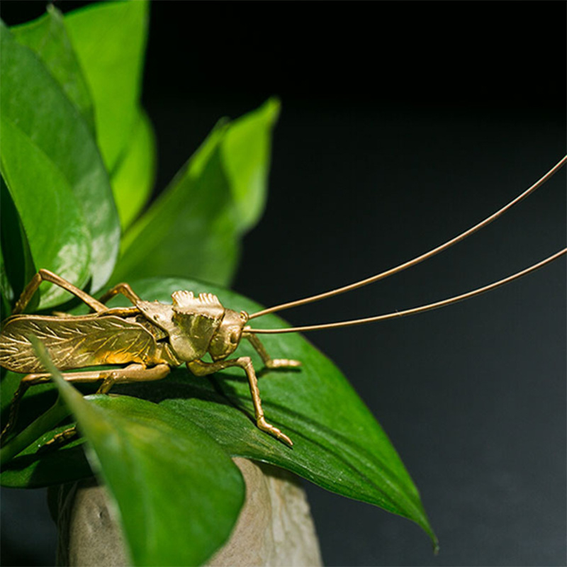 Pet de ceai din Cupru Pur, insectă decorativă realistă, suport pentru pixuri, decor pentru ceremonia ceaiului