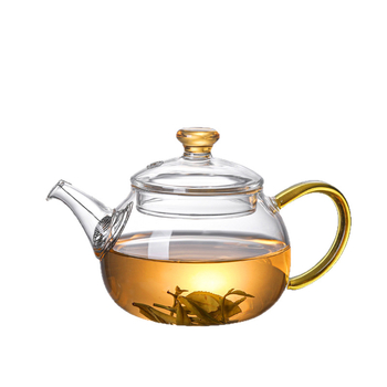 Ceainic din sticlă borosilicată, mic, pentru o singură porție, cu filtru — ceainic simplu pentru prepararea ceaiului cu separare apă-ceai