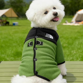 Jakna za pse od lamljanog pliša sa šarenim blok dizajnom za male pasmine (Bichon Frisé, Toy Poodle), topla za jesen i zimu
