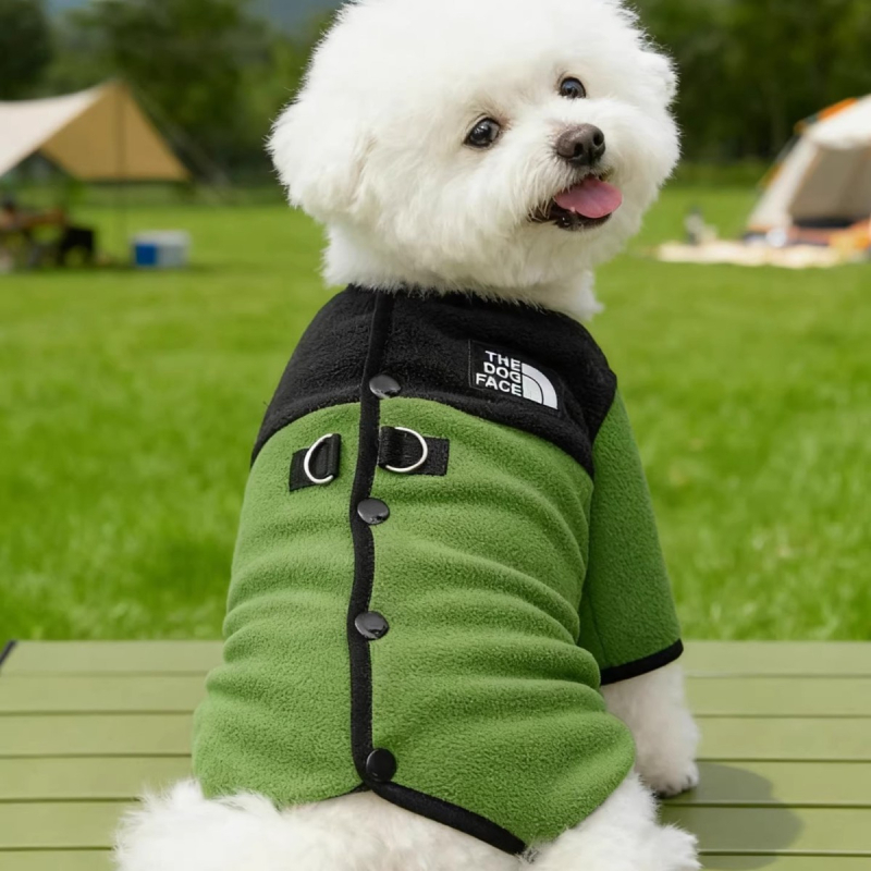 Jakna za pse od lamljanog pliša sa šarenim blok dizajnom za male pasmine (Bichon Frisé, Toy Poodle), topla za jesen i zimu