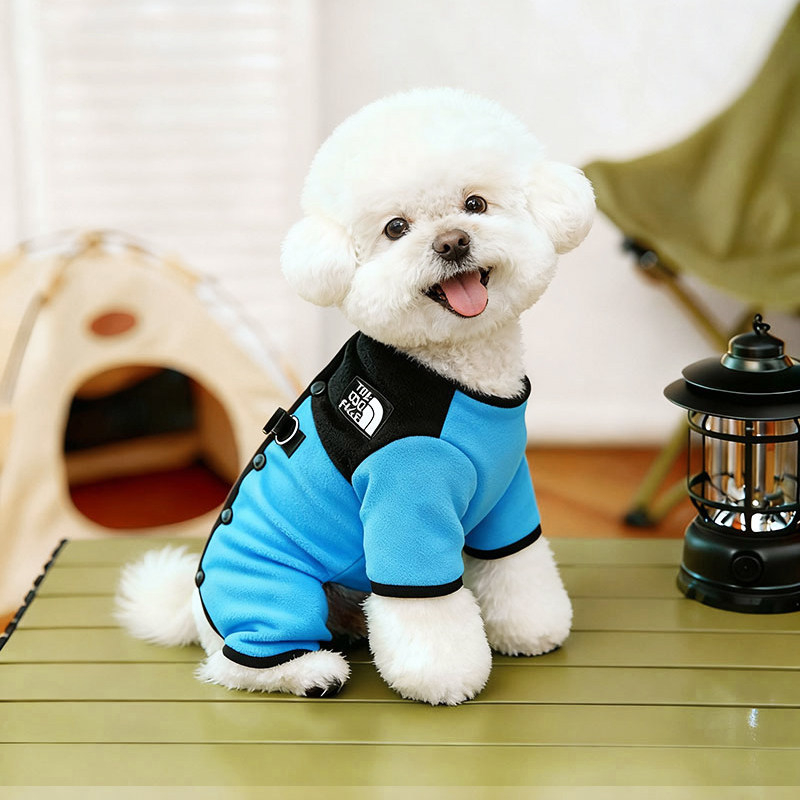 Jakna za pse od lamljanog pliša sa šarenim blok dizajnom za male pasmine (Bichon Frisé, Toy Poodle), topla za jesen i zimu