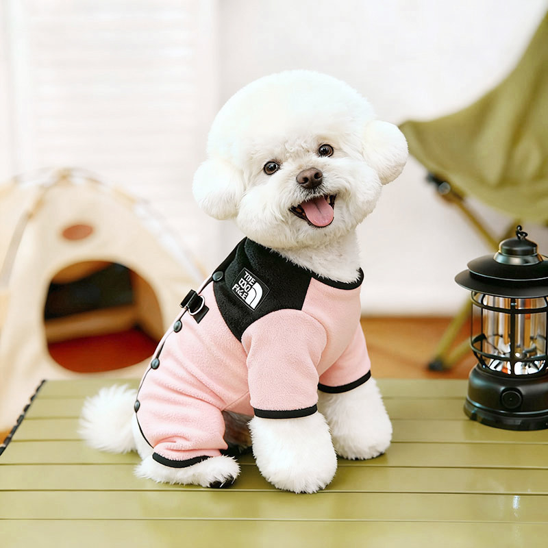 Jakna za pse od lamljanog pliša sa šarenim blok dizajnom za male pasmine (Bichon Frisé, Toy Poodle), topla za jesen i zimu