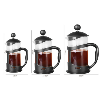 Nouă presă franțuzească din oțel inoxidabil pentru cafea și ceai, filtru din sticlă borosilikat rezistent la temperaturi