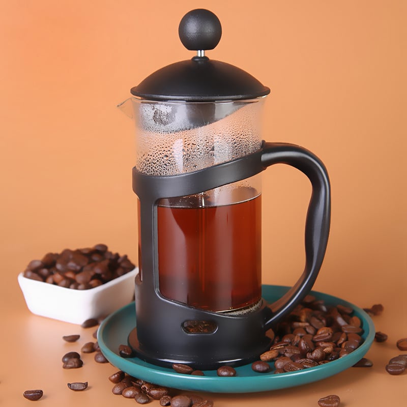 Nouă presă franțuzească din oțel inoxidabil pentru cafea și ceai, filtru din sticlă borosilikat rezistent la temperaturi