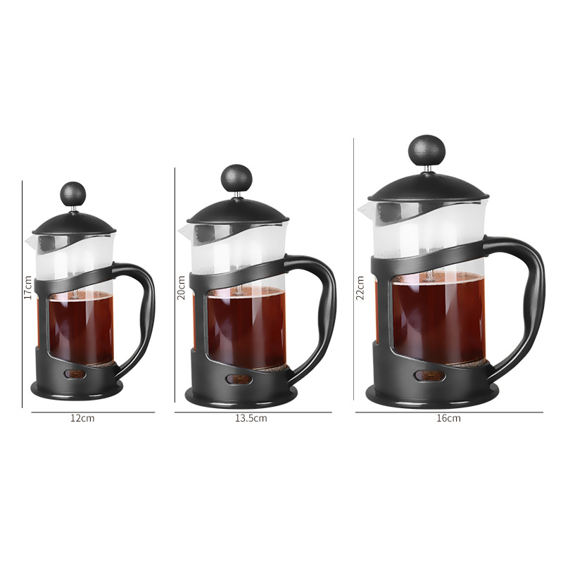 Nouă presă franțuzească din oțel inoxidabil pentru cafea și ceai, filtru din sticlă borosilikat rezistent la temperaturi