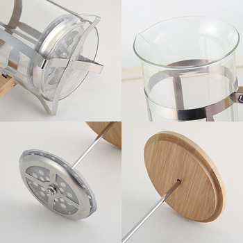 Ma Yika Ceainier din borosilicat rezistent la căldură, cu capac din lemn, filtru din oțel inoxidabil, turnare manuală