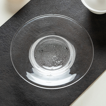 Suport pentru ceai în stil chinezesc, în formă de lună, din sticlă borosilicat rezistentă, tavă pentru ceai și fructe