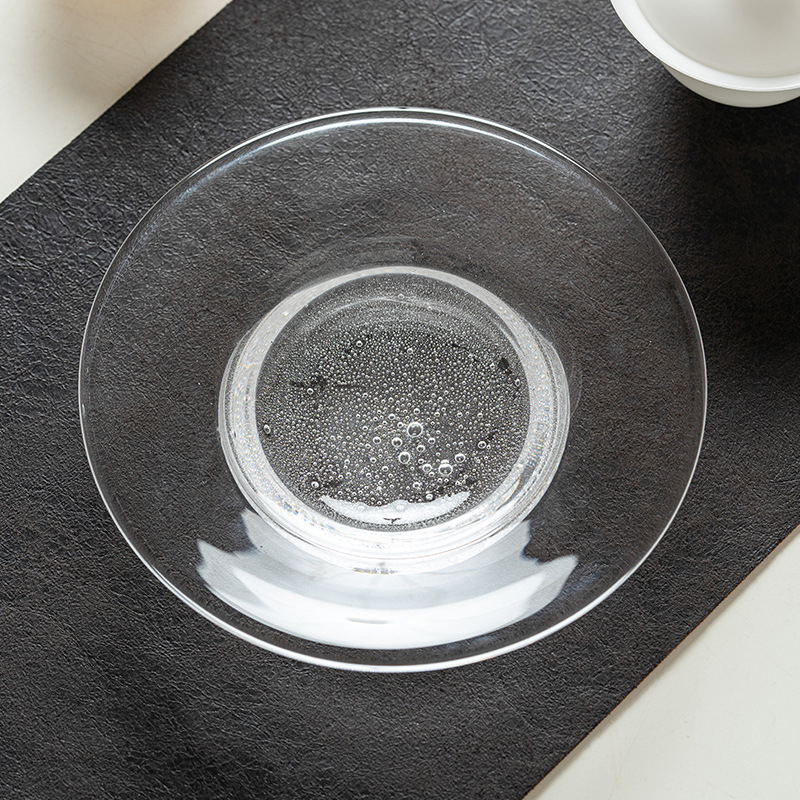 Suport pentru ceai în stil chinezesc, în formă de lună, din sticlă borosilicat rezistentă, tavă pentru ceai și fructe