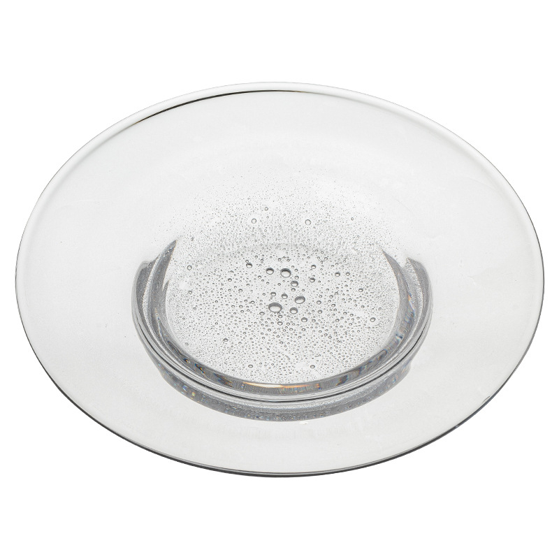 Suport pentru ceai în stil chinezesc, în formă de lună, din sticlă borosilicat rezistentă, tavă pentru ceai și fructe