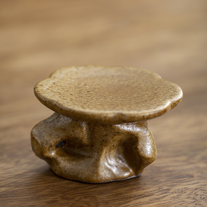 Suport ceramic pentru capac, suport rustic pentru capac, accesorii Kung Fu ceai, decor Zen pentru masă de ceai, covoraș pentru capacul ceaiului, suport pentru capacul ceainicului, animal de ceai