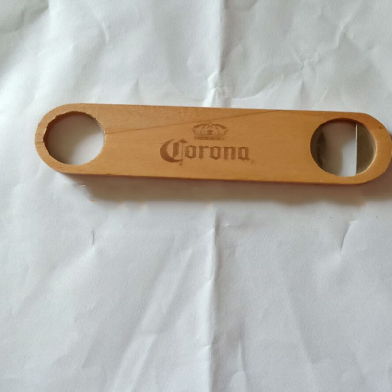 Deschizător de sticle din bambus pentru bere și vin – design practic și simplu, imprimare a logo-ului